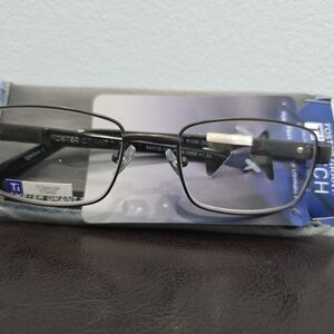 Foster Grant Sleek Gun Metal Men Glasses +1.00